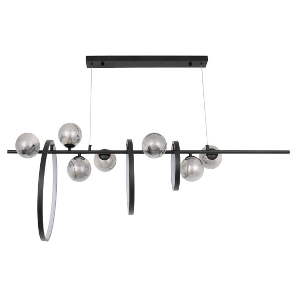 Люстра LED72W, G9*7*5W 1200*500 мм Нержавіюча сталь, акрил Чорний Astro