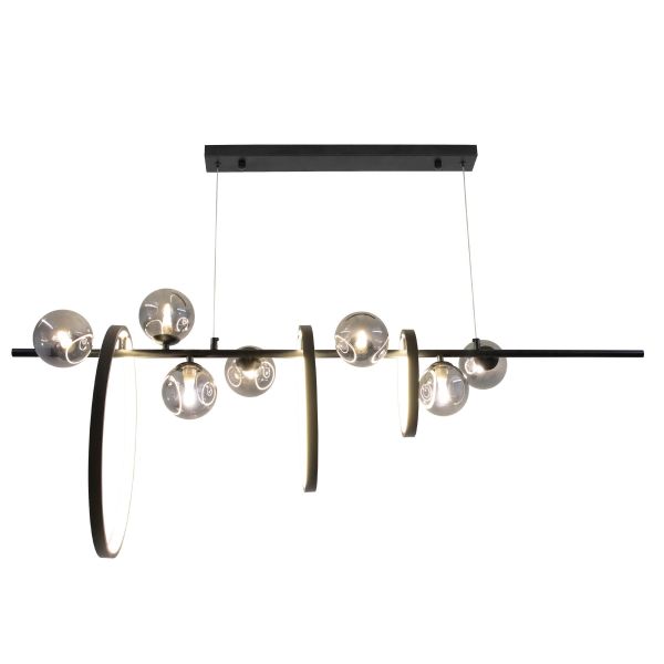 Люстра LED72W, G9*7*5W 1200*500 мм Нержавіюча сталь, акрил Чорний Astro - фото 2