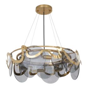 Люстра E14*8 600*200 мм Железо, стекло Медно-золотой Astro