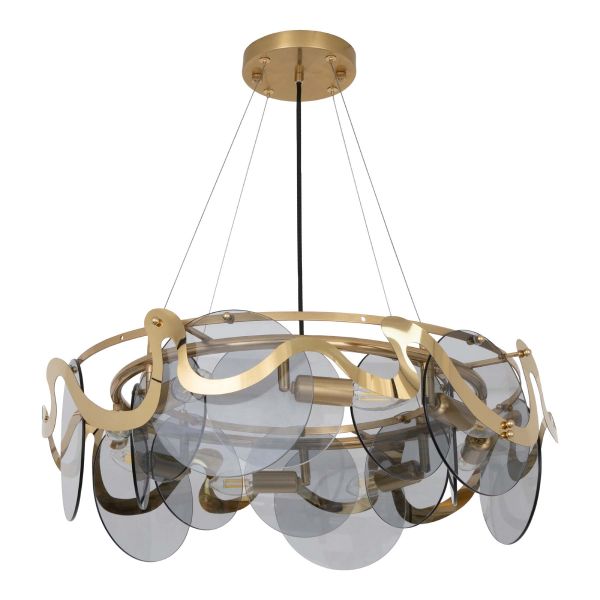 Люстра E14*8 600*200 мм Железо, стекло Медно-золотой Astro