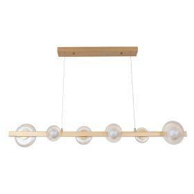 Люстра LED*6*3W 1200*120 мм Залізо, скло Мідно-золотий Astro