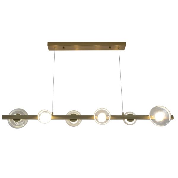Люстра LED*6*3W 1200*120 мм Залізо, скло Мідно-золотий Astro - фото 2