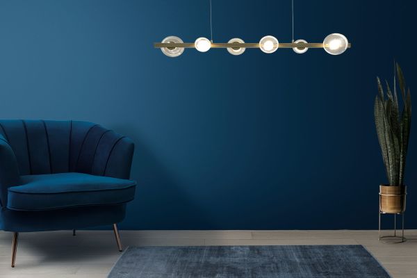 Люстра LED*6*3W 1200*120 мм Залізо, скло Мідно-золотий Astro - фото 3