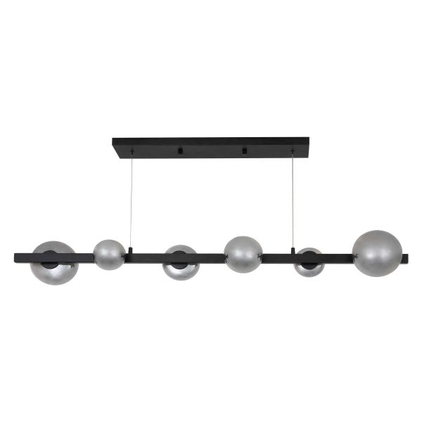 Люстра LED*6*3W 1200*120 мм Залізо, скло Чорний Astro