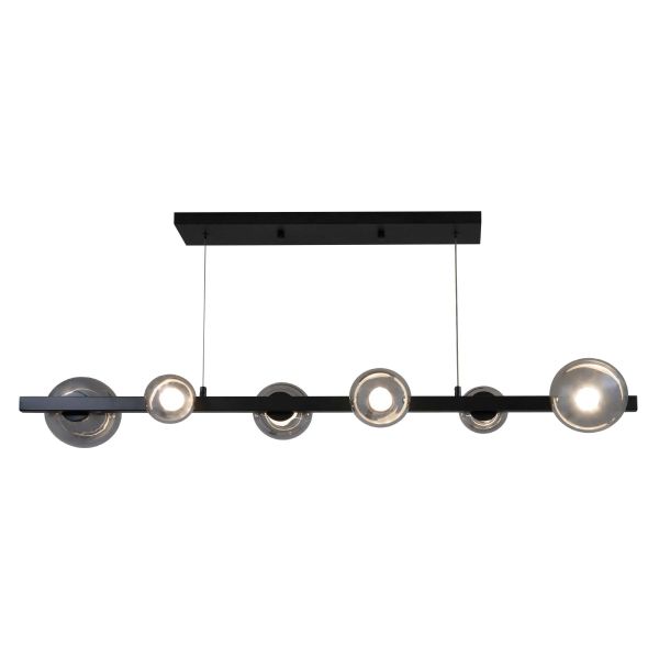 Люстра LED*6*3W 1200*120 мм Залізо, скло Чорний Astro - фото 2