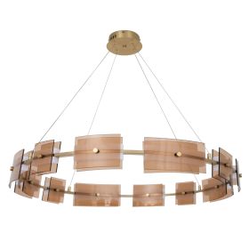 Люстра LED48W 800*100 мм Залізо, скло Мідно-золотий Astro