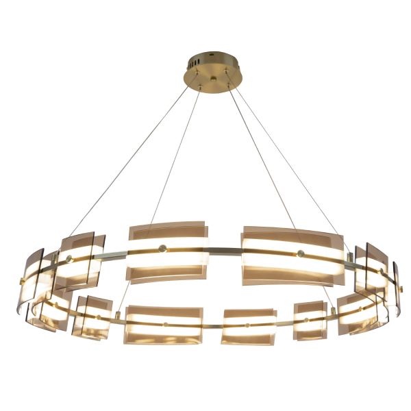 Люстра LED48W 800*100 мм Залізо, скло Мідно-золотий Astro - фото 2