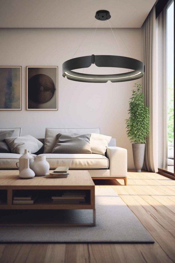 Люстра LED50W 800 мм Залізо, акрил Чорний Astro - фото 3