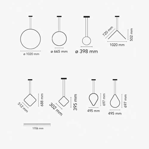 Підвісний світильник ARRANGEMENTS, маленьке коло, лінійне FLOS - фото 4