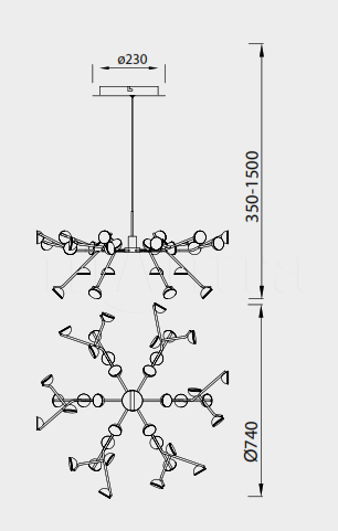 ADN BLACK подвесной светильник 100W-3000K - фото 3