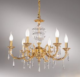 Лита люстра з кришталю Schoeler прозоре французьке золото NERVILAMP