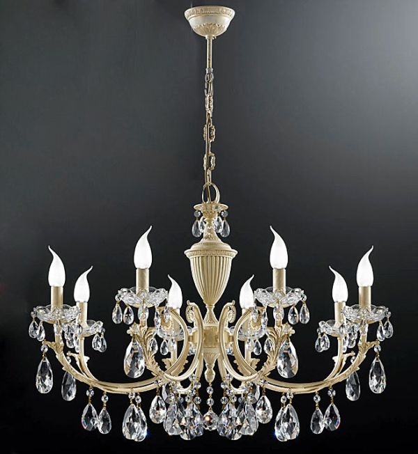 Литая люстра - хрусталь Schoeler слоновая кость NERVILAMP