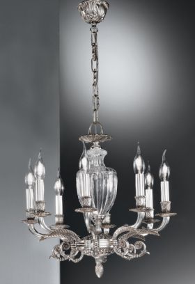 Лита люстра - кристально чисте античне срібло NERVILAMP