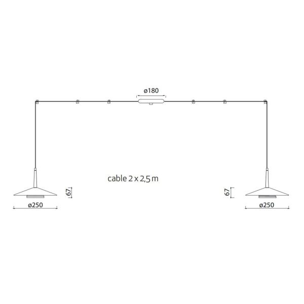 ORION подвесной светильник LED BLACK/ANT.BRASS 2L 8W 3000K - фото 3