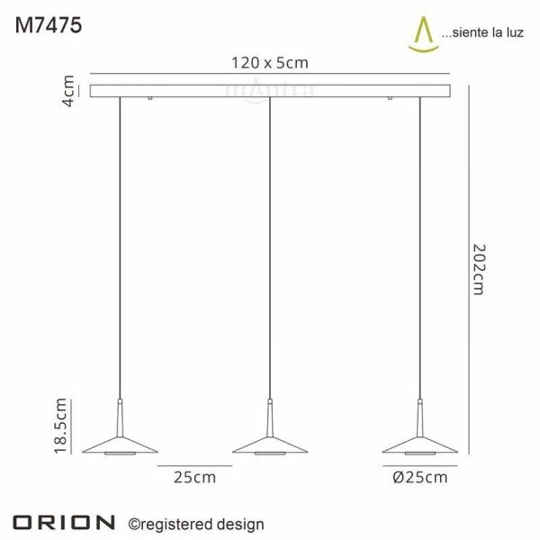 ORION линейный свет LED BLACK/ANT.BRASS 3L 24W