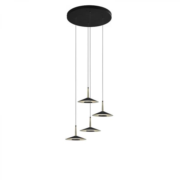 ORION подвесной светильник LED BLACK/ANT.BRASS 4L 32W - фото 2