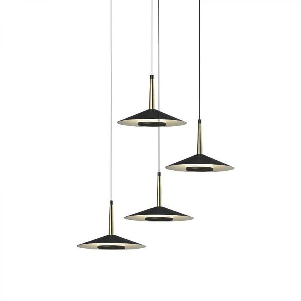 ORION подвесной светильник LED BLACK/ANT.BRASS 4L 32W - фото 4