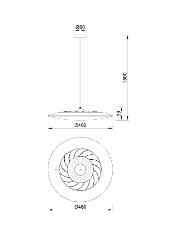 SLIM LED підвісна лампа 46 CM - 3000K - чорний - фото 2