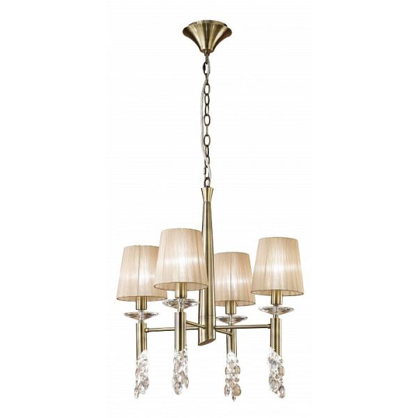 TIFFANY AB подвесная лампа 4, 4L / Коньячный оттенок - фото 4