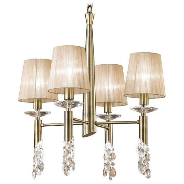 TIFFANY AB подвесная лампа 4, 4L / Коньячный оттенок - фото 2