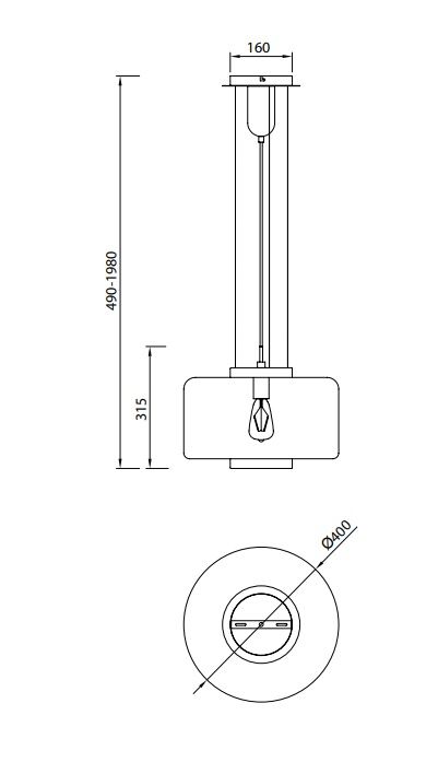 JARRAS большая подвесная лампа 1L Хром - фото 2