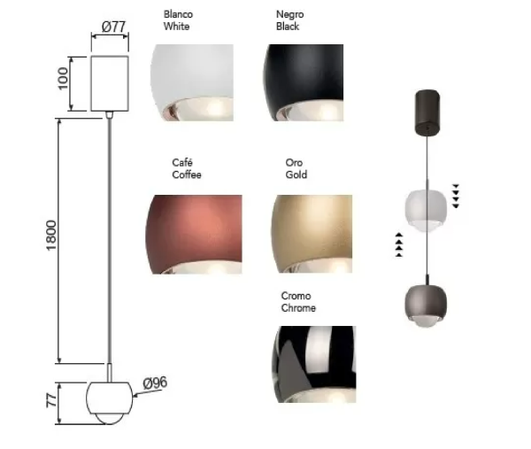 ROLLER * Подвесной светильник LED 1L - бронза
