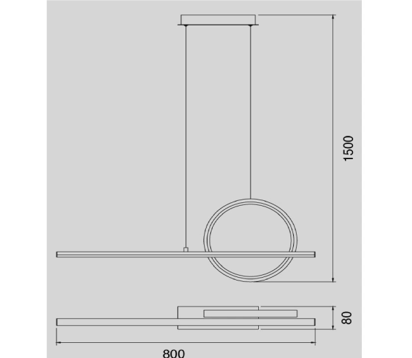 KITESURF BLACK подвесная лампа 30W*G