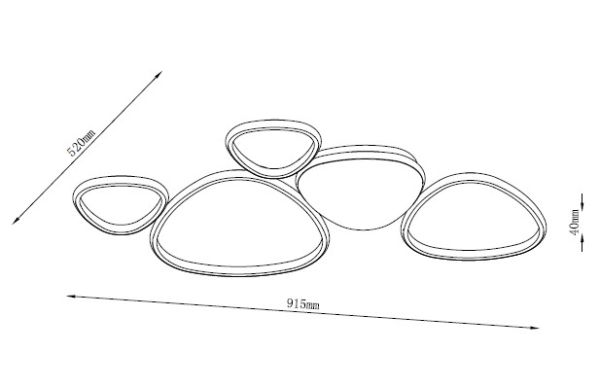 MAR2023519C5-TG LED Підстельовий стільник 915x520x40mm Титан-сірий - фото 2