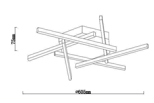MAR22008C6-BK LED Подпотолочный сот 605x75mm Черный - фото 2