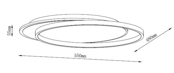 MAR2023212L LED Підстельовий стільник 550x480x55mm Білий - фото 2