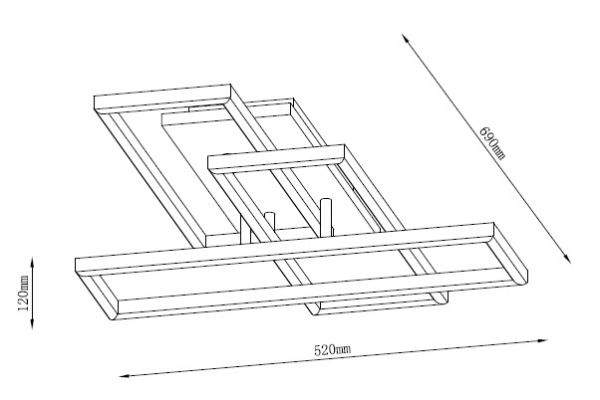 MAR2024099C LED Подпотолочный сот 520x690x120mm Черный-Дерево - фото 2