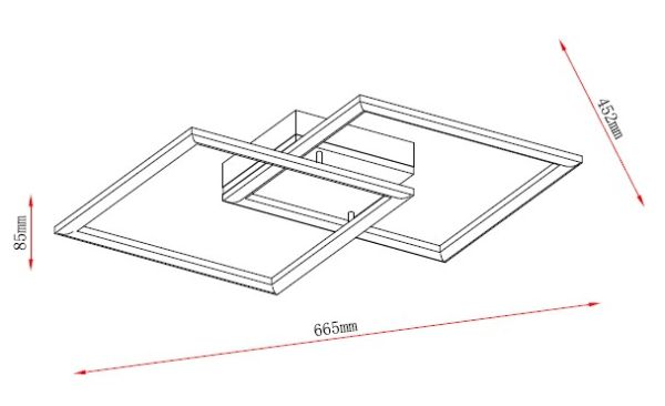 MAR2024101C LED Підстельовий стільник 665x452x85mm Чорний-Дерево - фото 2