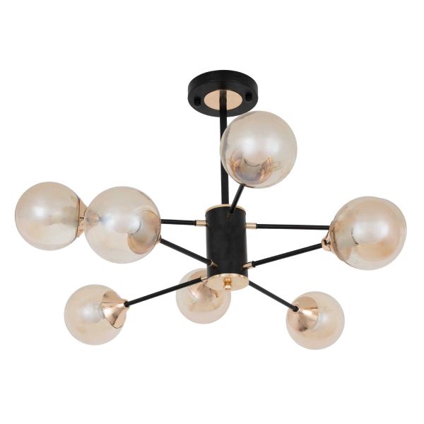 Люстра E27*8 720*400 мм Залізо, скло Чорний, золотий Astro