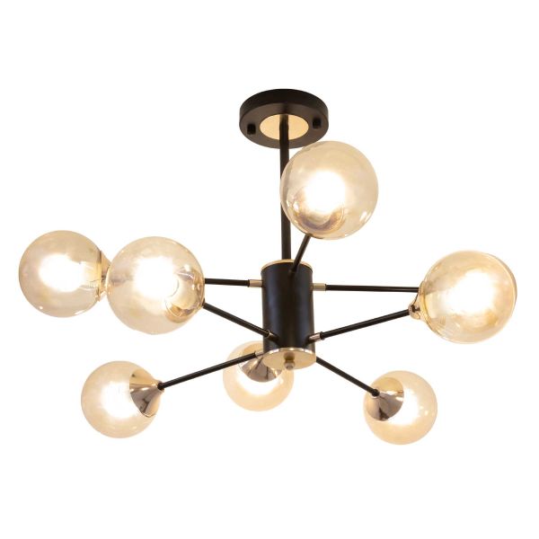 Люстра E27*8 720*400 мм Залізо, скло Чорний, золотий Astro - фото 2