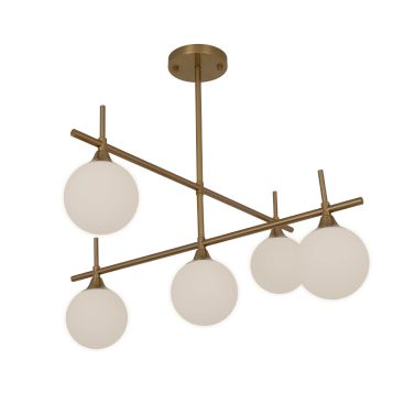 Люстра E25*5 1000*420 мм Железо, стекло Золотой Astro