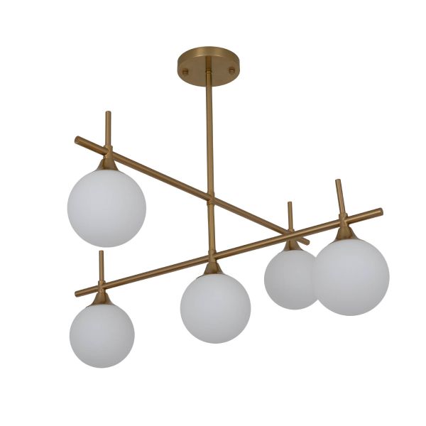 Люстра E25*5 1000*420 мм Железо, стекло Золотой Astro