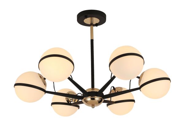 Люстра E27*6 780*300 мм Залізо, скло Золотий Astro