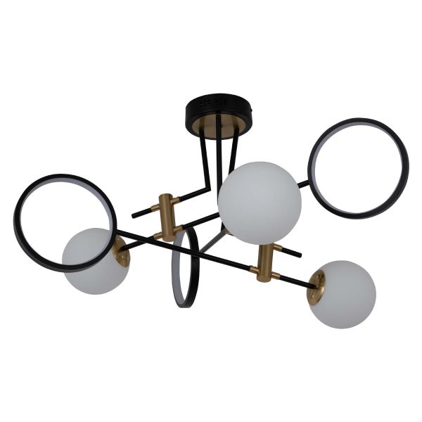 Люстра LED Strip 39W, E27 850*420 мм Железо, акрил, стекло Медно-золотой, черный Astro - фото 3