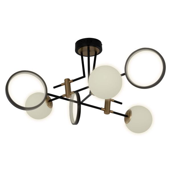 Люстра LED Strip 39W, E27 850*420 мм Железо, акрил, стекло Медно-золотой, черный Astro - фото 2