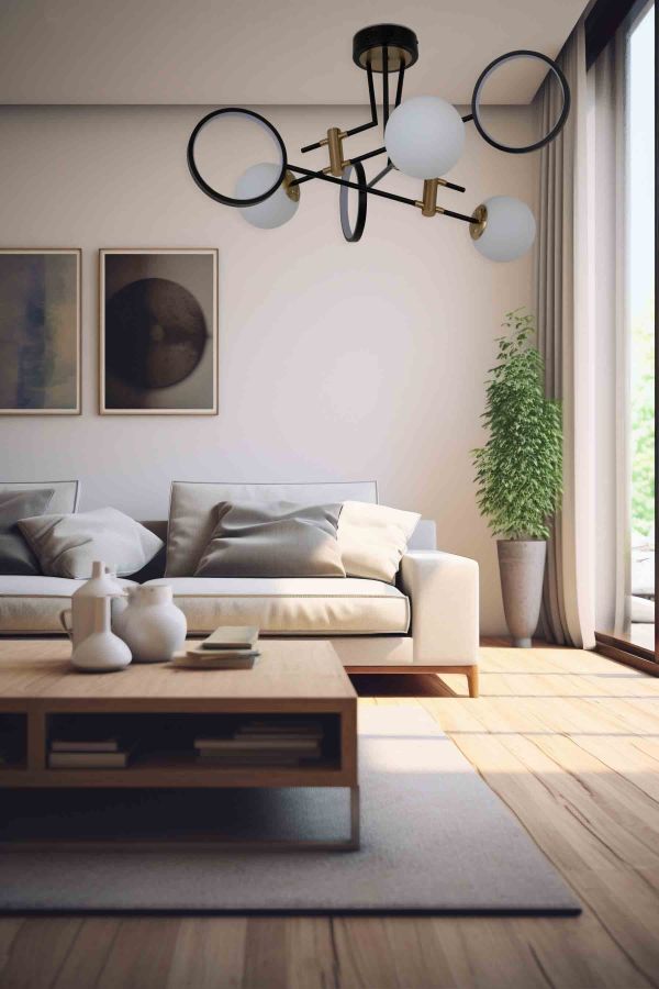 Люстра LED Strip 39W, E27 850*420 мм Железо, акрил, стекло Медно-золотой, черный Astro - фото 4