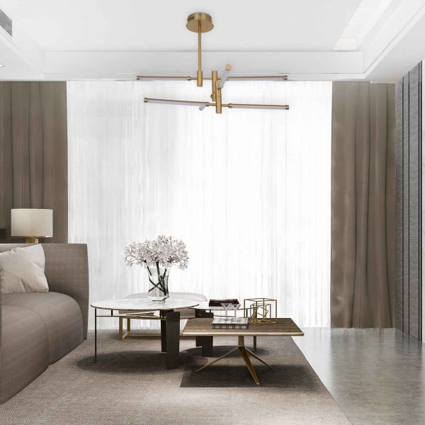 Люстра LED 780*250 мм Залізо, скло Золотий Astro