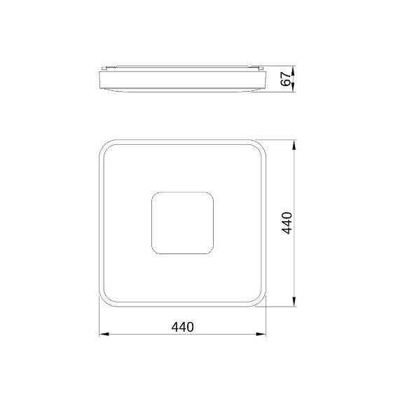 COIN квадратна лампа на стелю LED 80W - 2700-5000K REMOTE CONTROL - золото