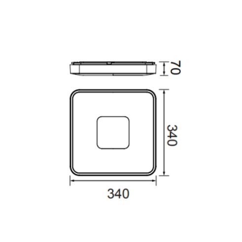 COIN квадратная лампа на потолок LED 56W - 2700-5000K REMOTE CONTROL - золото
