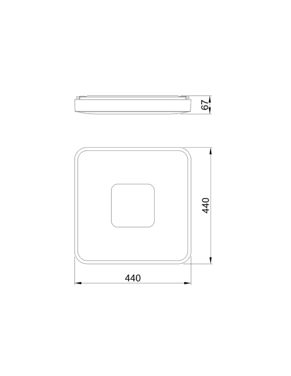 COIN квадратная лампа на потолок LED 80W - 2700-5000K REMOTE CONTROL - черная
