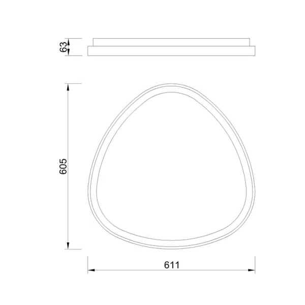 NISEKO треугольная лампа на потолок LED CEILING 61 CM-3000K - дерево