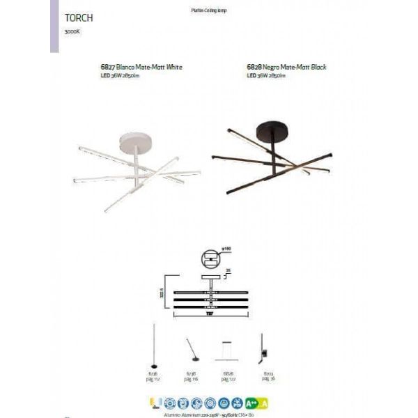 TORCH СТЕЛЬНАЯ БЕЛАЯ LED 36W 3000K - фото 2