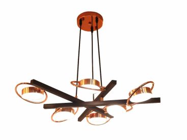 Люстра LED*6 (7W) 790*220 мм Залізо, акрил Рожево-золотий, чорний Astro