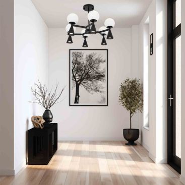 Люстра E27, GU10 660*270 мм Залізо, скло Чорний Astro