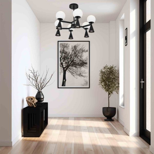 Люстра E27, GU10 660*270 мм Залізо, скло Чорний Astro