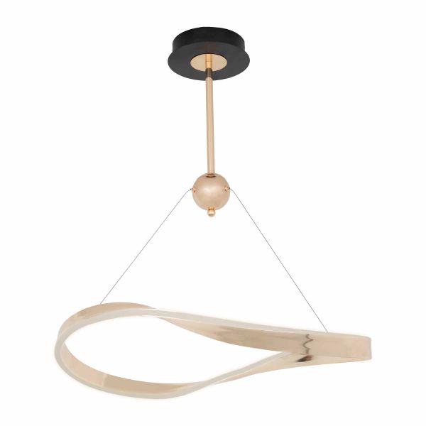 Люстра LED 800 мм Алюміній, силікагель Чорний, золотий Astro